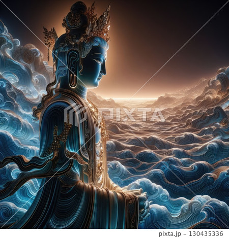Mazu(the Chinese sea goddess) with Generative AI. 130435336