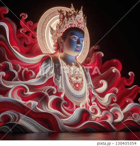 Mazu(the Chinese sea goddess) with Generative AI. 130435354