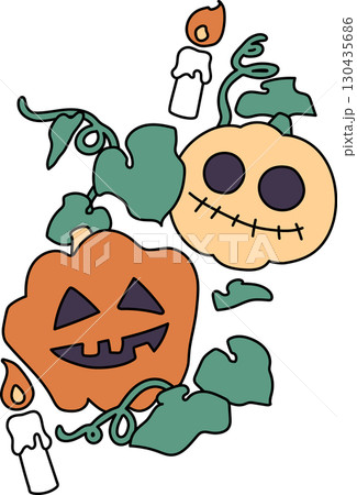 ハロウィンキャラクターイラスト_カボチャおばけ 130435686