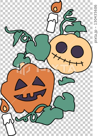 ハロウィンキャラクターイラスト_カボチャおばけ 130435686