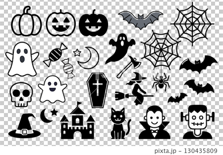 ハロウィンのかわいいアイコンセット ハロウィンのかわいいアイコンセット 130435809