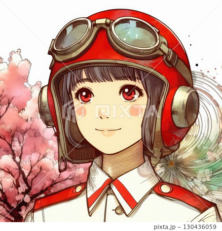 Taiwanese girl in Alishan forest railways with Generative AI. 130436059