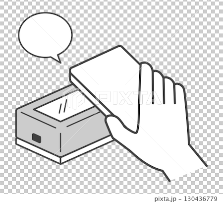 Illustration of cashless payment with smartphone Vector 130436779