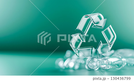 リサイクルマークと資源循環のメタファー リサイクルマークと資源循環のメタファー 130436799