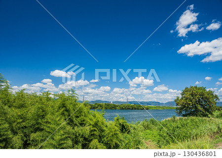 夏の淀川風景　枚方市 130436801