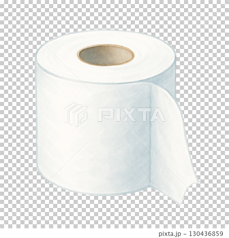 Simple white toilet paper illustration Simple white toilet paper illustration 130436859