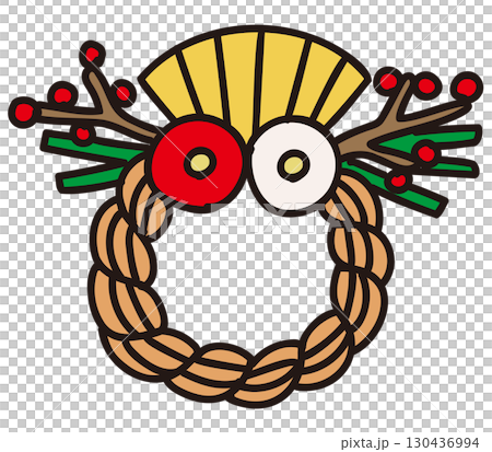 手繪向量圖的注連繩 130436994