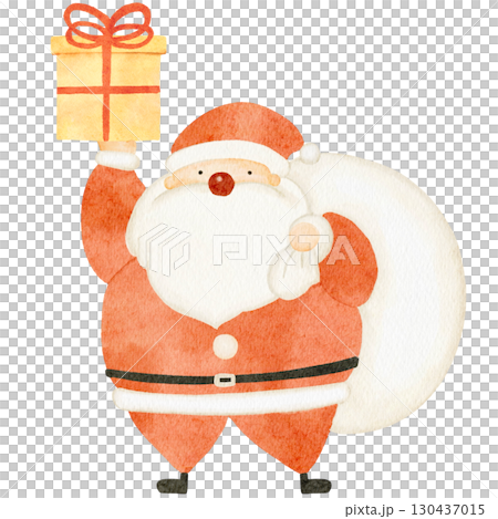 Illustration of Santa Claus painted in watercolor Illustration of Santa Claus painted in watercolor 130437015