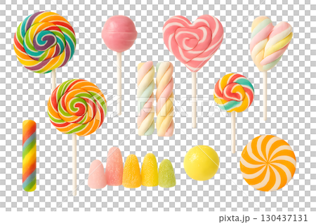 彩色糖果和糖果透明材質套裝 130437131