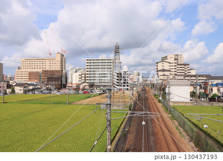 福知山線 三田駅付近の風景と線路 福知山線 三田駅付近の風景と線路 130437193