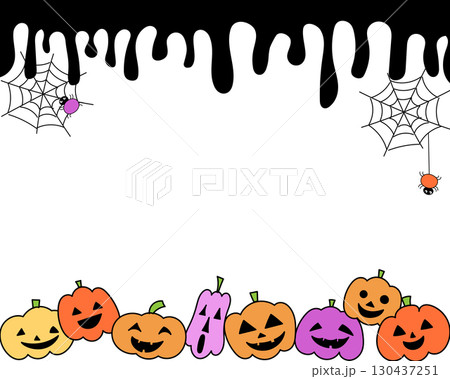 ハロウィンのかわいいフレーム 130437251