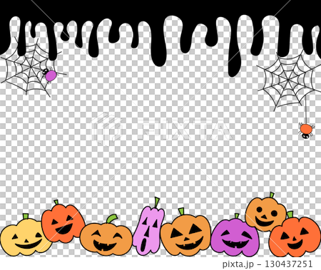 ハロウィンのかわいいフレーム 130437251