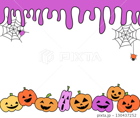 ハロウィンのかわいいフレーム 130437252