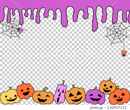 ハロウィンのかわいいフレーム 130437252
