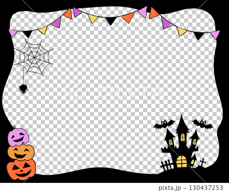 ハロウィンのかわいいフレーム　 130437253