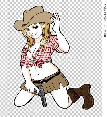 西部牛仔女郎 130437493