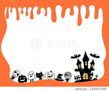 かわいいハロウィンのフレーム かわいいハロウィンのフレーム 130437549