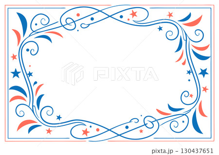 White space,blue frame for text with leaves 130437651