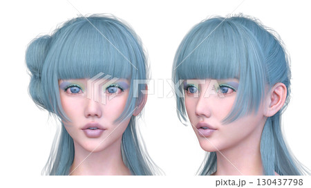 女性の顔アップ 130437798