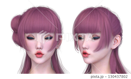 女性の顔アップ 130437802