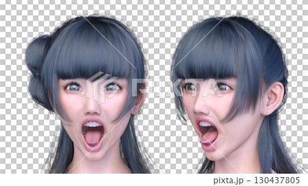 女性の顔アップ 130437805