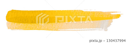 yellow watercolor background. Artistic hand paint. Isolated on transparent background. 130437994