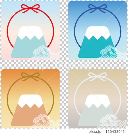 富士山四季簡單圖示插圖集 富士山四季簡單圖示插圖集 130438043