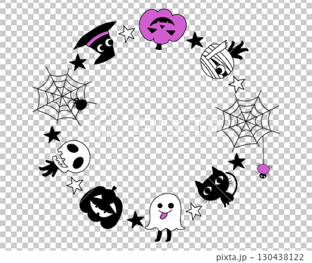 Cute Halloween Frame Wreath Cute Halloween Frame Wreath 130438122