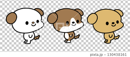 Three cute puppy characters 130438161