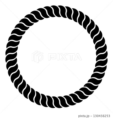 しめ縄のシンプルなフレームイラスト 130438253