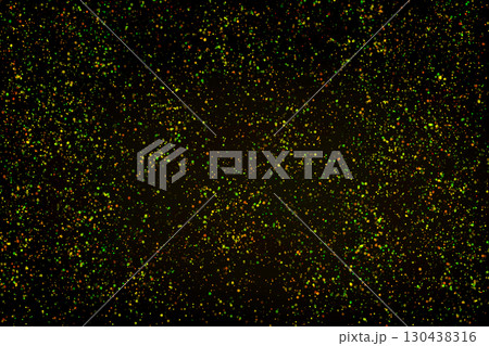 Night sky with many colorful starry dots of snowflakes 130438316