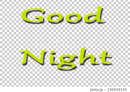 Light green inscription Good night on dark blue evening 130438334