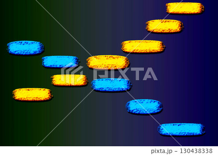 Blue yellow lines squares on dark surface Blue yellow lines squares on dark surface 130438338