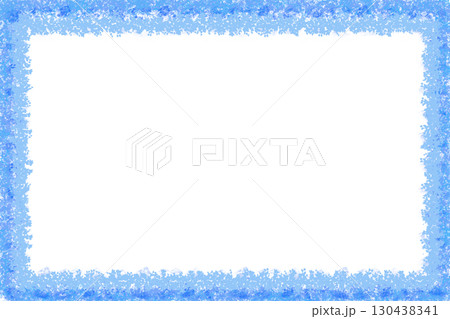 Winter snowy frozen blue white frame for text,advertisement,annonce 130438341