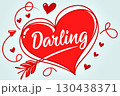 Red heart with the inscription Darling. Symbol of love 130438371