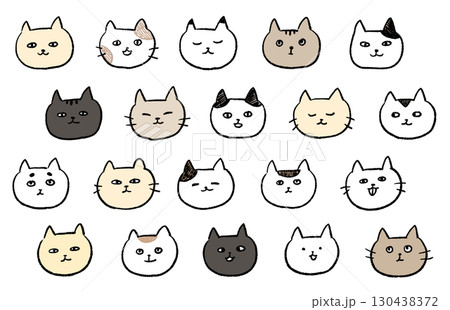 猫の顔イラスト 130438372