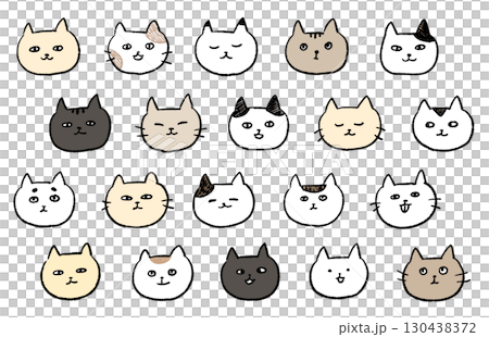 猫の顔イラスト 130438372