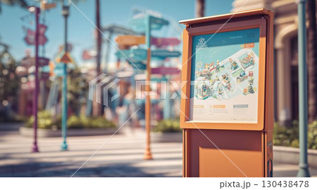 マップ案内板と行き先サイン 130438478