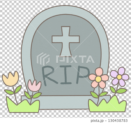 Hand drawn happy halloween element Cemetery Graveyard 130438783