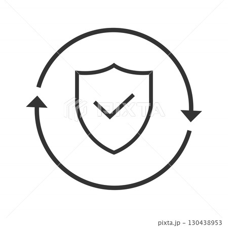 Shield with Update Arrow for Protection, Safety and Reliability Shield with Update Arrow for Protection, Safety and Reliability 130438953