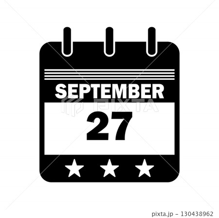 September 27 Calendar Date Icon 130438962