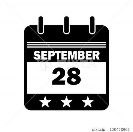 September 28 Calendar Date Icon September 28 Calendar Date Icon 130438963