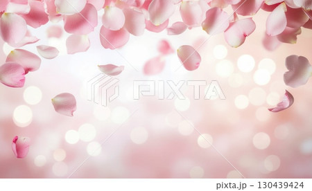 ピンクの花びらが舞う背景 ピンクの花びらが舞う背景 130439424