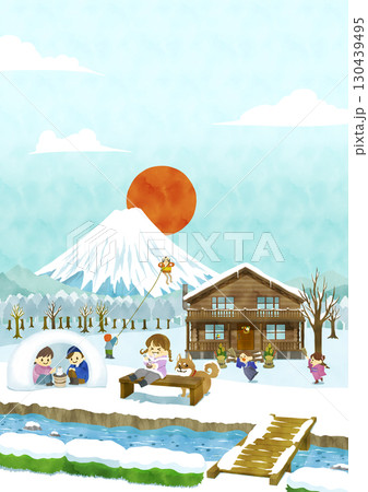 1月_富士山と正月 1月_富士山と正月 130439495