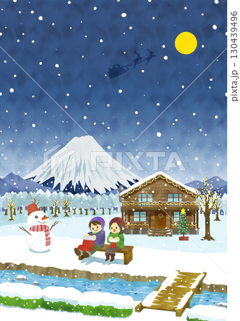 12月_富士山とクリスマス 130439496