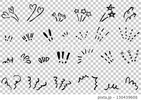 強調に使える手書き風のイラストセット 130439608