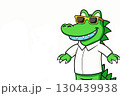 Cheerful smiling funny crocodile in a white shirt 130439938