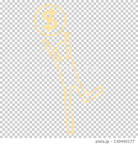 商人跳起來搶錢的簡約設計 商人跳起來搶錢的簡約設計 130440177