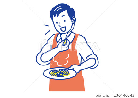 インカムで会話する男性カフェ店員 インカムで会話する男性カフェ店員 130440343