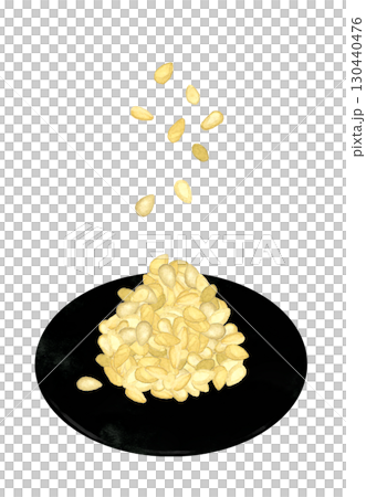 山盛りの白ゴマ 野菜・薬味の手描き水彩イラスト素材 山盛りの白ゴマ 野菜・薬味の手描き水彩イラスト素材 130440476